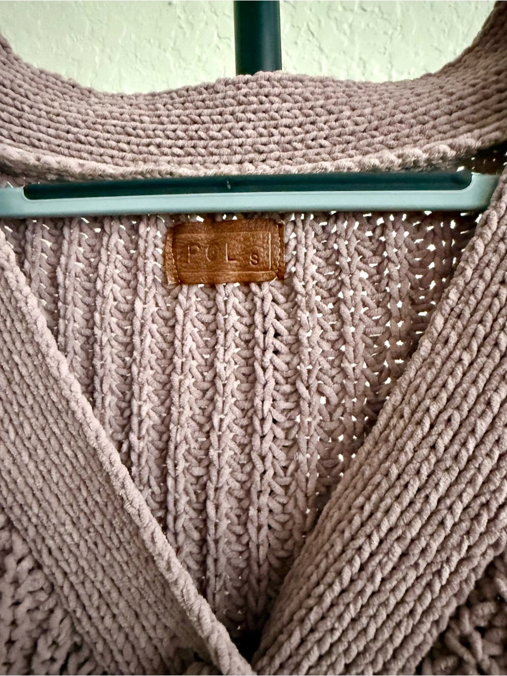 POL Chunky Chenille Knit Button Cardigan Taupe Brown Size Small - Picture 3 of 13